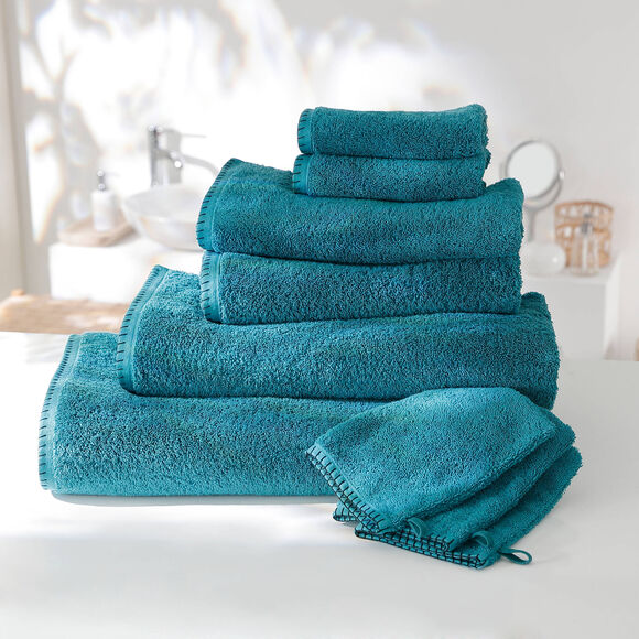 Eponge unie 540g/m2 confort luxe finition point de cheval (&eacute;meraude)