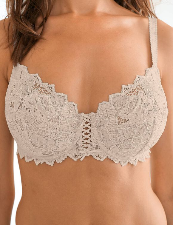 Soutien-gorge forme embo&icirc;tante dentelle unie Arum - avec armatures (nude)