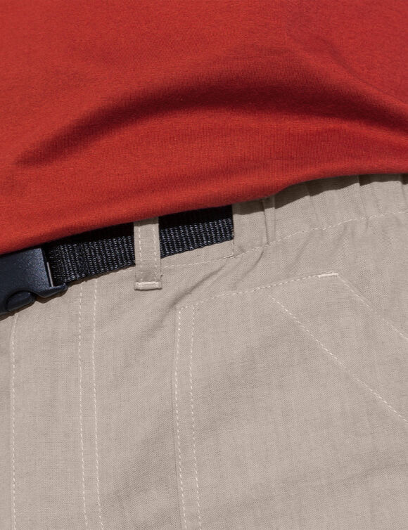 Bermuda met 3/4-elastische tailleband + bijpassende ceintuur (zandkleur)