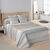 Bedsprei met horizonbedrukking (grijs / beige)