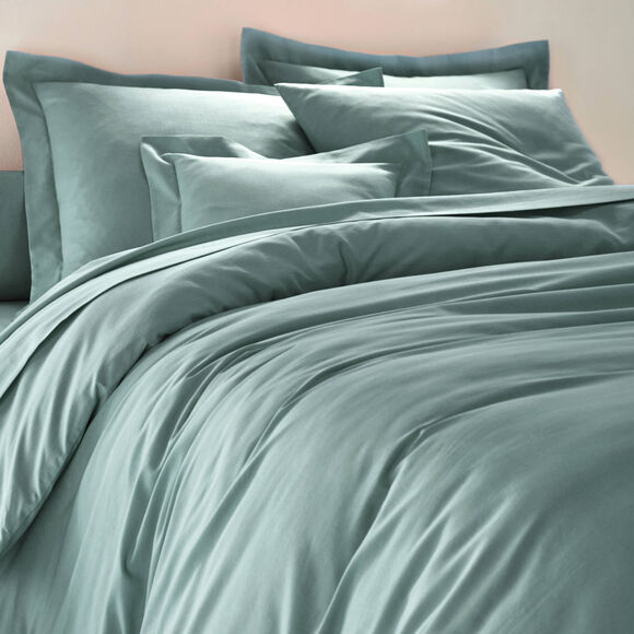 Linge de lit uni coton (c&eacute;ladon)