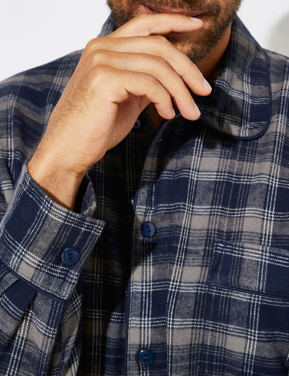 Liquette pyjama flanelle carreaux (gris)
