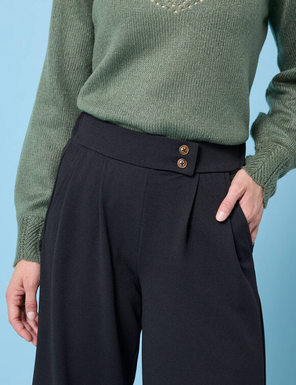 Pantalon large Spécial Petites, crêpe (noir)