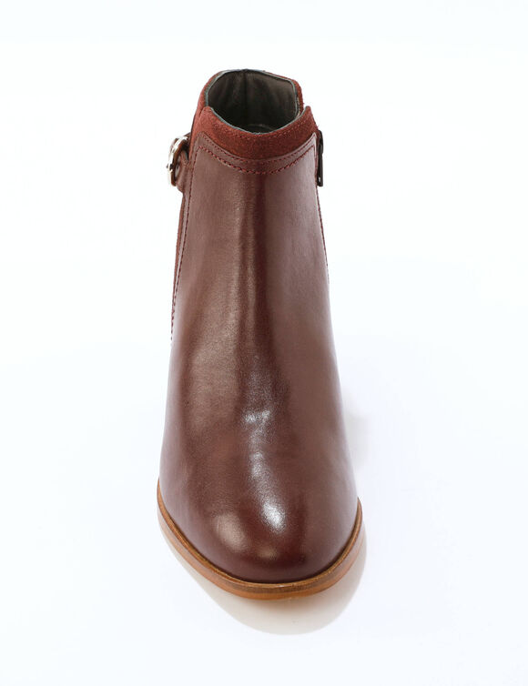 Platte boots in leer (bordeaux)