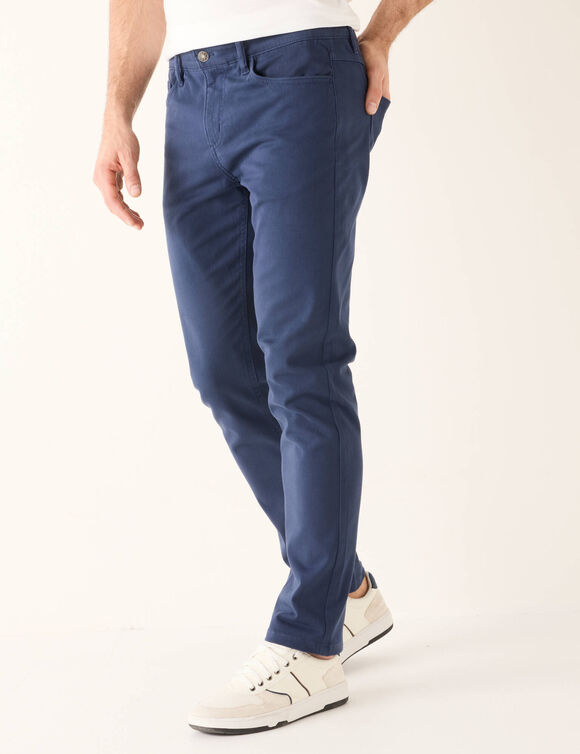 Pantalon 5 poches confort ceinture élastiquée gabardine - L32 (marine)