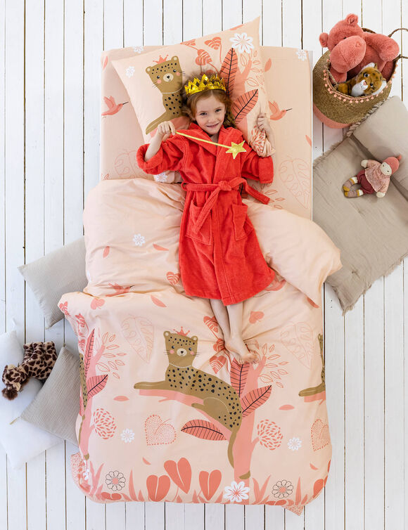 Linge de lit enfant Reina imprimé 1 personne - coton (roze)