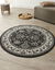 Tapis rond motifs perse (gris anthracite)