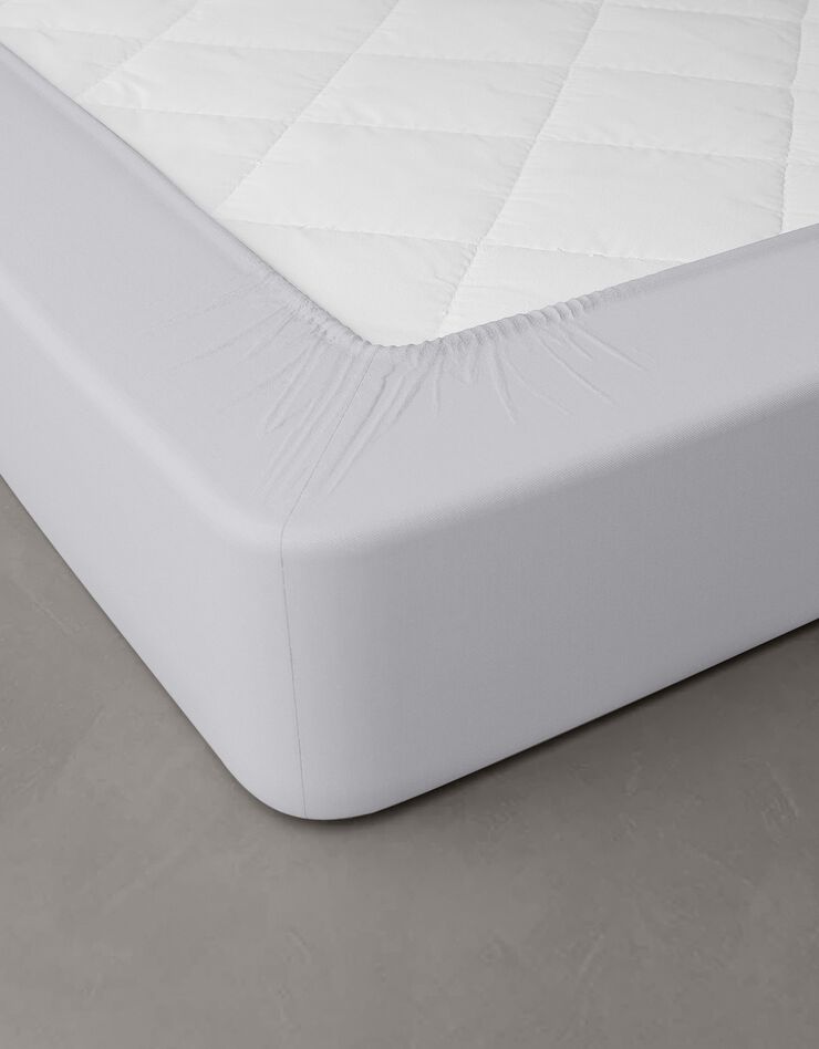 Linge de lit uni percale (gris perle)