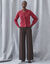 Ruime broek met hoge taille. (chocolade)