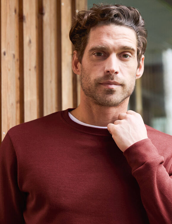 Sweat molleton col rond (rouge)