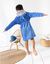 Peignoir de bain enfant à capuche requin personnalisable - 340g/m² (bleu dur)