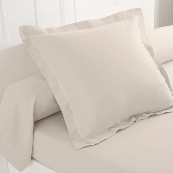 Linge de lit uni flanelle (ivoire)