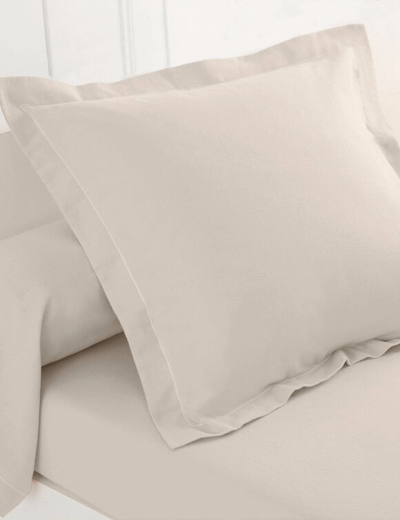 Linge de lit uni flanelle (ivoire)