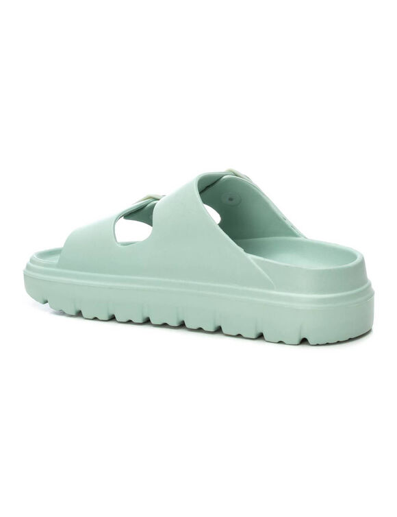 Slippers met 2 gespen (aqua)