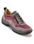 Leren wandelschoenen met rits en veters, grote breedte (grijs / roze)