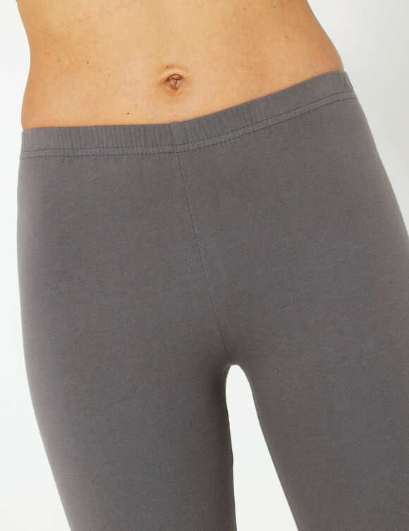Legging 3/4 maille taille &eacute;lastiqu&eacute;e (anthracite)
