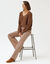 Pantalon velours coupe large taille haute, grande stature (beige)