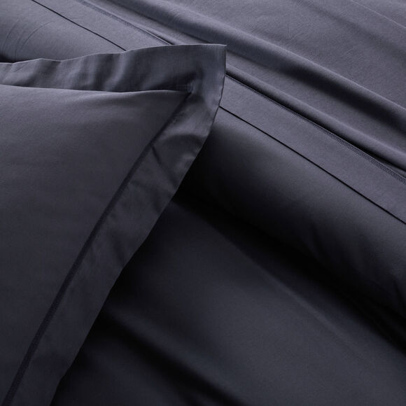 Effen bedlinnen in katoen (inktblauw)