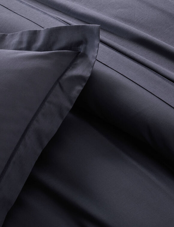 Effen bedlinnen in katoen (inktblauw)