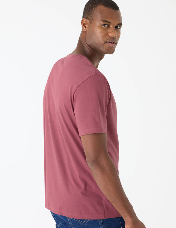 T-shirt col rond manches courtes (rose fonc&eacute;)