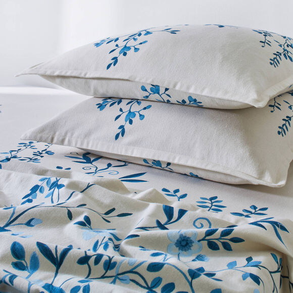 Bedlinnen met M&eacute;lodie-print - flanellen 150 g/m&sup2; (blauw)