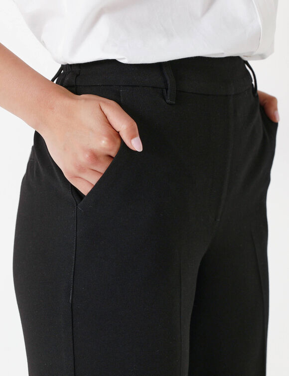 Elegante, rechte broek, effen (zwart)
