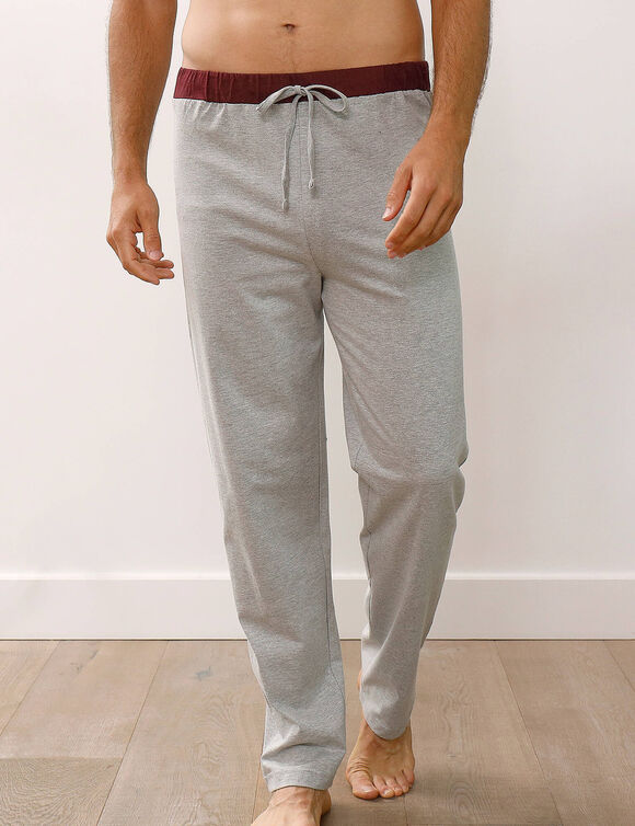 Pantalon pyjama bas droits - lot de 2 (gris + bordeaux)