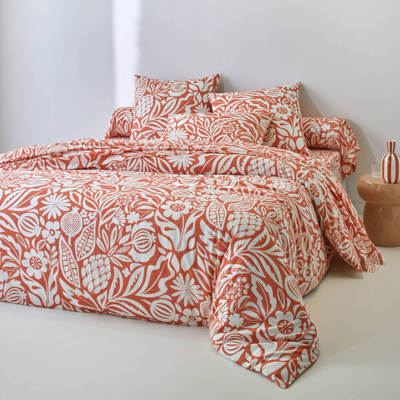 Linge de lit Montego en coton imprim&eacute; (potiron)
