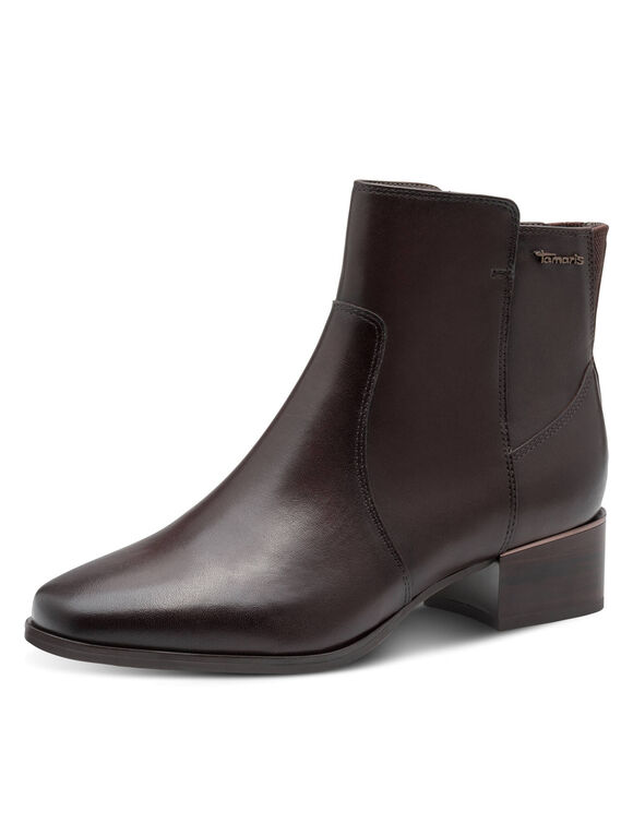 Comfortabele boots met sleehak - zwart (chocolade)
