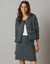 Kort jasje in tweed (zwart / ecru)