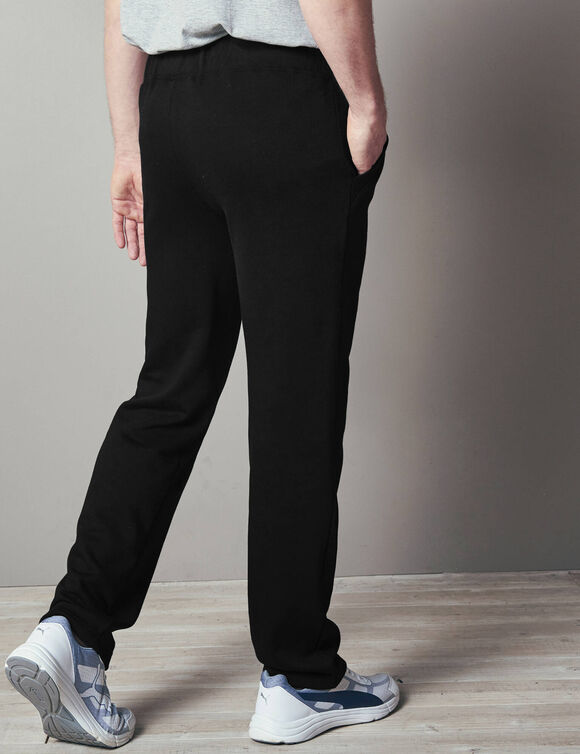 Pantalon jogging molleton bas droits (noir)