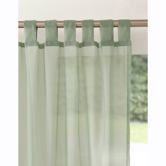 Effen voilegordijn met lussen (groen)