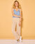 Caraco met stippenprint, in gerecycleerd polyester(**) (grijsblauw)