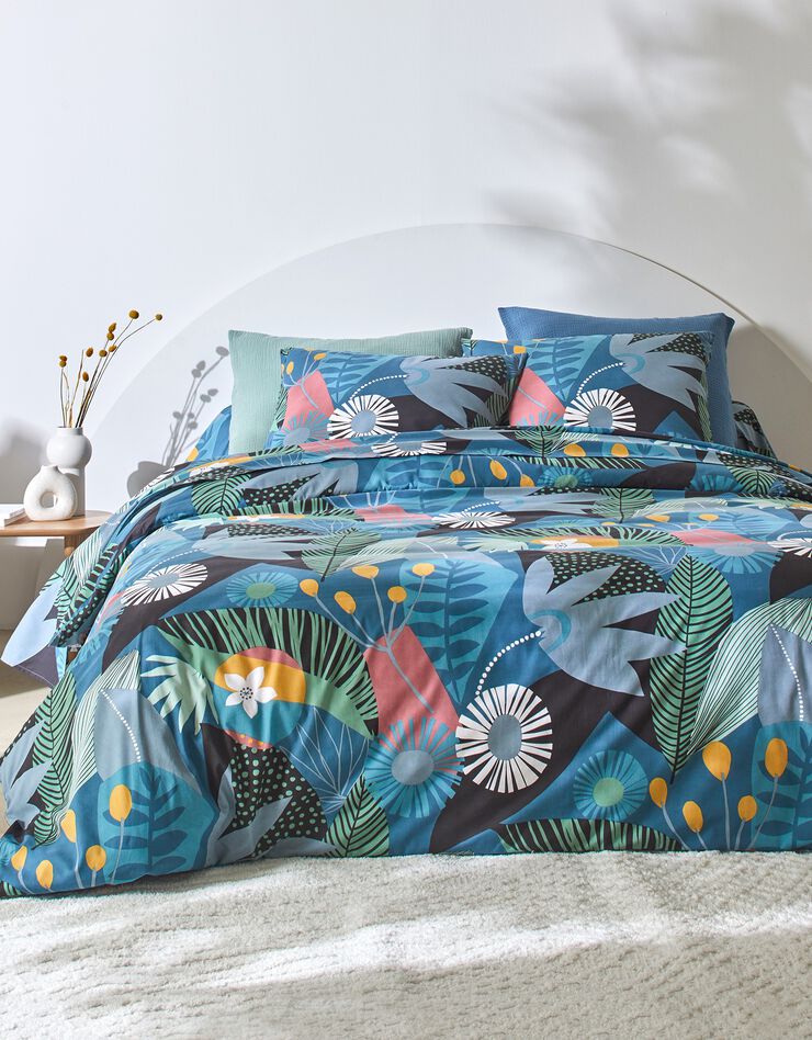 Linge de lit Clara en coton (bleu)