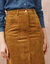 Lange rok met split, ribvelours (havanna)