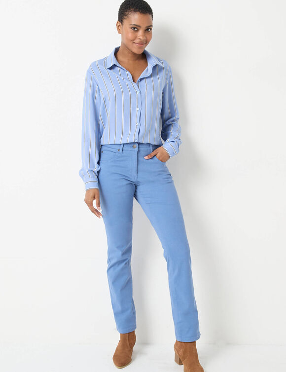 Pantalon sculptant, 5 poches (bleu grisé)