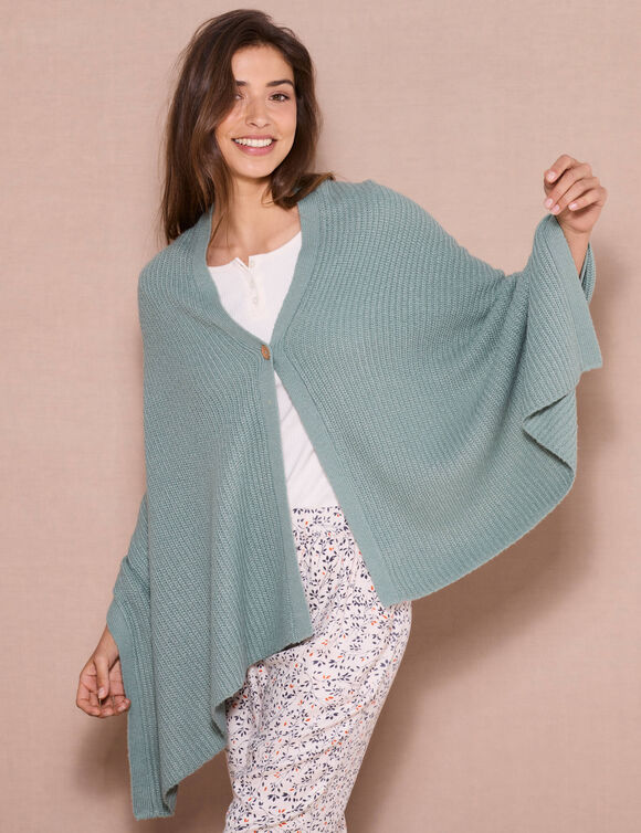 Poncho couvre-épaules en maille (kaki)