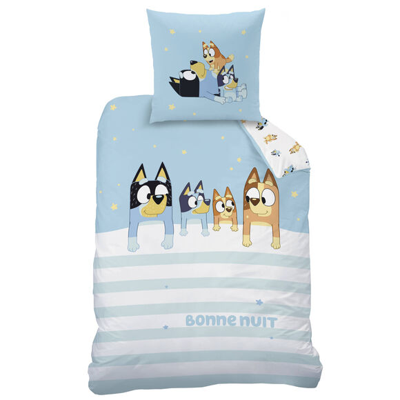 Parure de lit Bluey en coton (bleu)