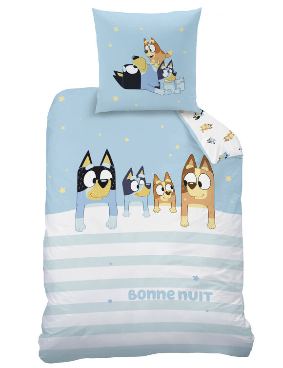 Parure de lit Bluey en coton (bleu)