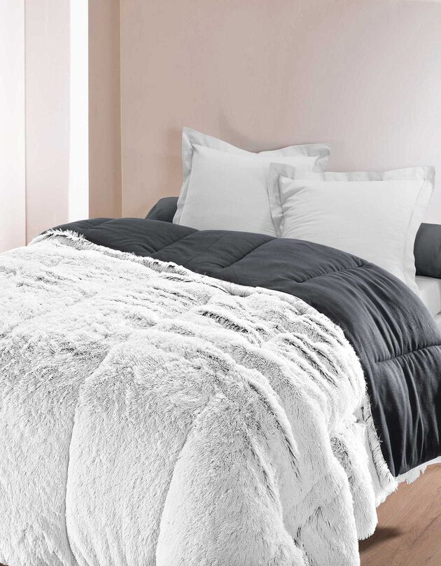 Couette fourrure synthétique 600g/m2 (gris chiné)