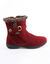 Gevoerde bottines met suedine-effect (bordeaux)