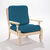 Effen, rekbare hoes voor rustieke fauteuil (eendenblauw)