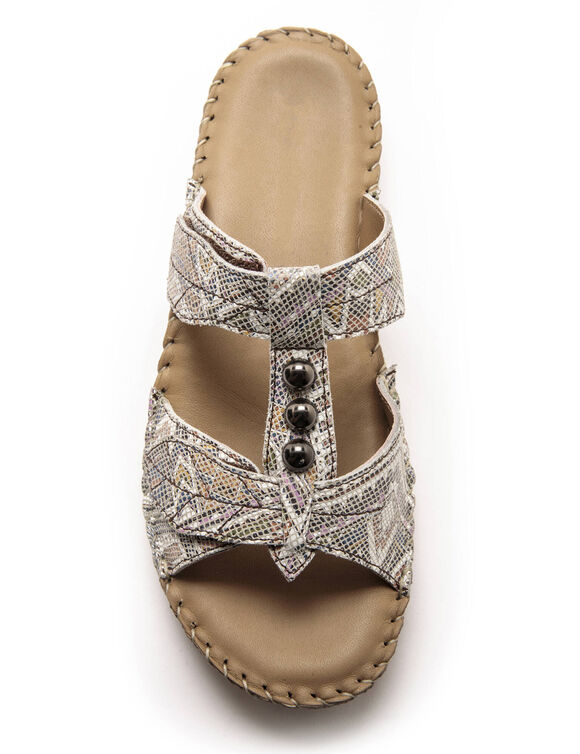 Leren sandalen met integrale opening - bedrukt (veelkleurig)
