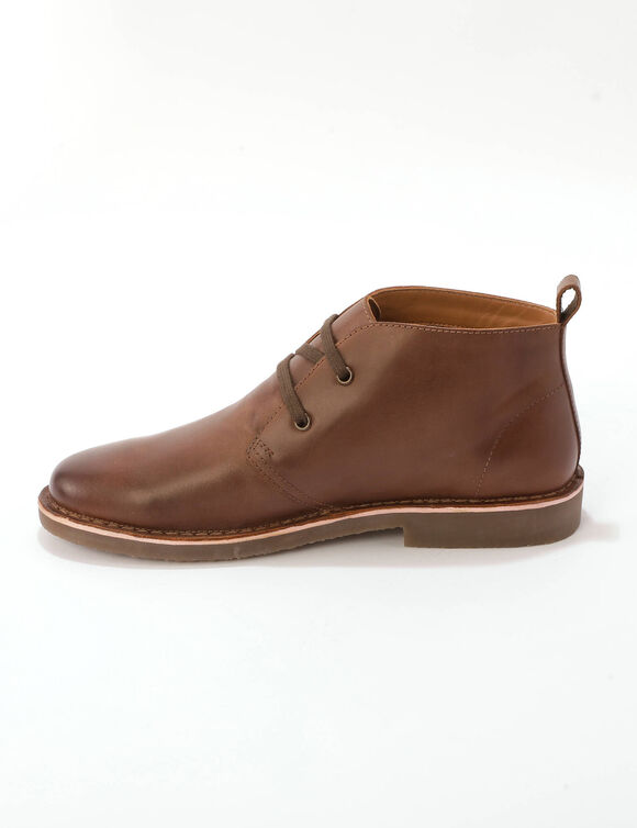 Derbies montantes cuir &agrave; lacets (marron)
