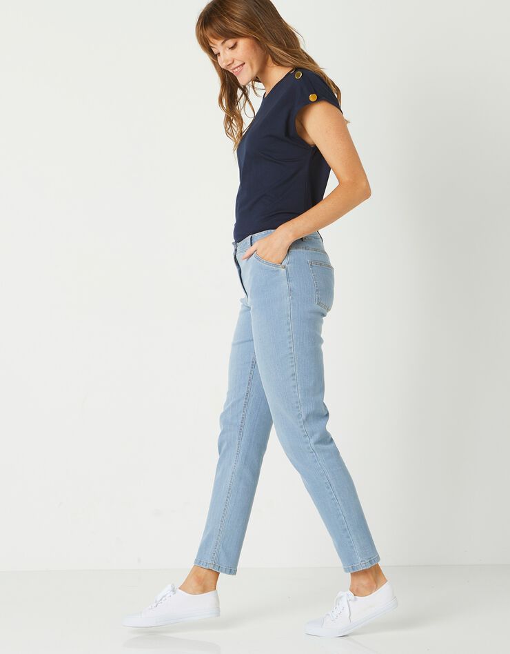 Pantalon mom, denim stretch (bleached)