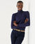 Pull col roul&eacute;, toucher doux (marine)