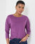 T-shirt met loose volume en 3/4-mouwen (paars)