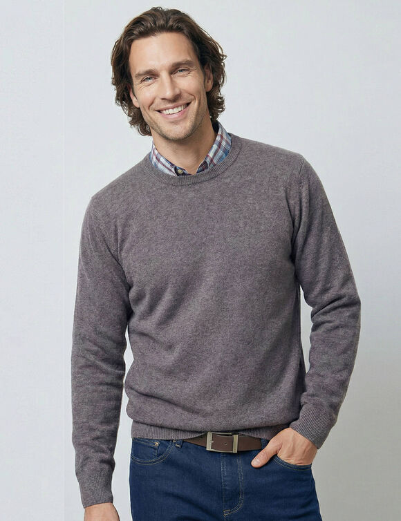 Pull col rond 80% laine (anthracite)