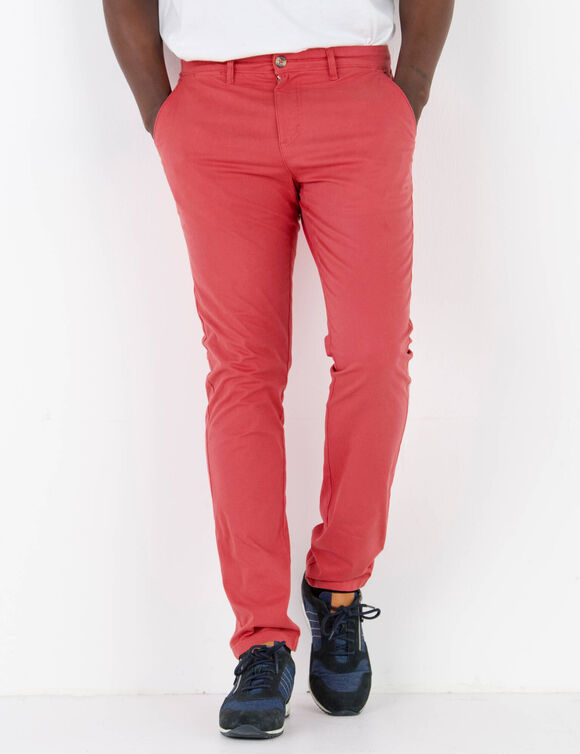 Pantalon chino ceinture arrondie sous le ventre (corail grisé)