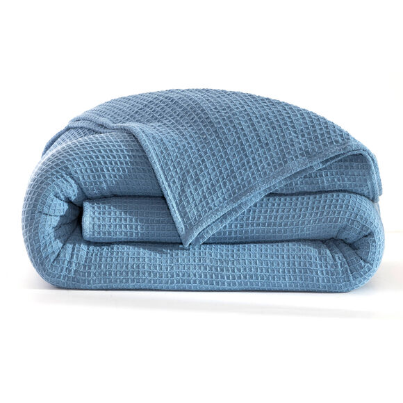 Couverture climatisante nid d'abeille 350 g/m² (bleu jean)